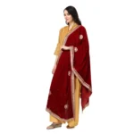 Generic Women's Velvet Gotta Patti Dupatta (Maroon, Length: 2.25 to 2.50 Mtr) - Image 5
