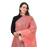 Peach Cotton Dupatta - Angle 4