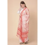 Generic Women's Art Silk Printed Dupatta (Orange, Length: 2.25 to 2.50 Mtr) - Image 3