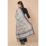 Generic Women's Art Silk Printed Dupatta (Black, Length: 2.25 to 2.50 Mtr) - Image 4