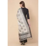 Generic Women's Art Silk Printed Dupatta (Black, Length: 2.25 to 2.50 Mtr) - Image 4