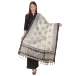 Black Art Silk Printed Dupatta for Women