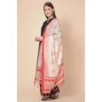 Generic Women's Art Silk Printed Dupatta (Red, Length: 2.25 to 2.50 Mtr) - Image 2