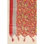 Red Art Silk Dupatta - Angle 2