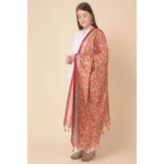 Red Art Silk Dupatta - Angle 4