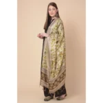 Generic Women's Art Silk Printed Dupatta (Gold, Length: 2.25 to 2.50 Mtr) - Image 3