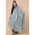 Generic Women's Art Silk Printed Dupatta (Grey, Length: 2.25 to 2.50 Mtr) - Image 5