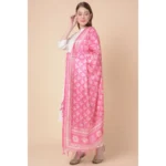 Generic Women's Art Silk Printed Dupatta (Pink, Length: 2.25 to 2.50 Mtr) - Image 3