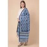 Generic Women's Art Silk Printed Dupatta (Blue, Length: 2.25 to 2.50 Mtr) - Image 3