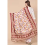Generic Women's Art Silk Printed Dupatta (Maroon, Length: 2.25 to 2.50 Mtr) - Image 5