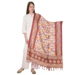 Maroon Art Silk Printed Dupatta for Women