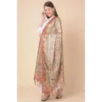 Generic Women's Art Silk Printed Dupatta (Gold, Length: 2.25 to 2.50 Mtr) - Image 4