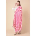 Generic Women's Art Silk Printed Dupatta (Pink, Length: 2.25 to 2.50 Mtr) - Image 3