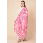 Generic Women's Art Silk Printed Dupatta (Pink, Length: 2.25 to 2.50 Mtr) - Image 4