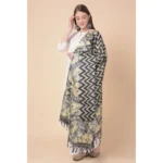 Generic Women's Art Silk Printed Dupatta (Black, Length: 2.25 to 2.50 Mtr) - Image 4