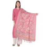 Pink Art Silk Printed Dupatta for Women