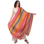 Multicolor Chanderi Printed Dupatta