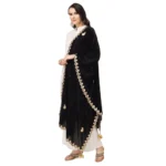 Generic Women's Velvet Gotta Patti Dupatta (Black, Length: 2.25 to 2.50 Mtr) - Image 5
