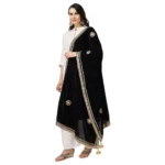 Generic Women's Velvet Gotta Patti Dupatta (Black, Length: 2.25 to 2.50 Mtr) - Image 5