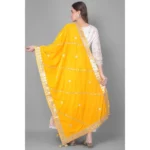 yellow velvet dupatta