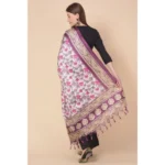 Generic Women's Art Silk Printed Dupatta (Purple, Length: 2.25 to 2.50 Mtr) - Image 5