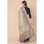 Generic Women's Art Silk Printed Dupatta (Gold, Length: 2.25 to 2.50 Mtr) - Image 3