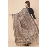 Generic Women's Art Silk Printed Dupatta (Brown, Length: 2.25 to 2.50 Mtr) - Image 5