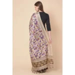Generic Women's Art Silk Printed Dupatta (Gold, Length: 2.25 to 2.50 Mtr) - Image 4