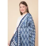 Generic Women's Art Silk Printed Dupatta (Blue, Length: 2.25 to 2.50 Mtr) - Image 2