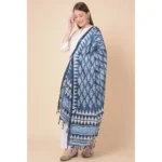 Generic Women's Art Silk Printed Dupatta (Blue, Length: 2.25 to 2.50 Mtr) - Image 4