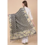 Generic Women's Art Silk Printed Dupatta (Black, Length: 2.25 to 2.50 Mtr) - Image 5