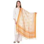 Orange Art Silk Printed Dupatta for Women