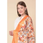 Generic Women's Art Silk Printed Dupatta (Orange, Length: 2.25 to 2.50 Mtr) - Image 2