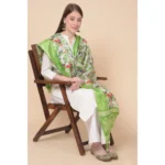 Generic Women's Art Silk Printed Dupatta (Light Green, Length: 2.25 to 2.50 Mtr) - Image 3