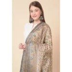 Generic Women's Art Silk Printed Dupatta (Light Brown, Length: 2.25 to 2.50 Mtr) - Image 3