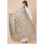 Generic Women's Art Silk Printed Dupatta (Grey, Length: 2.25 to 2.50 Mtr) - Image 5