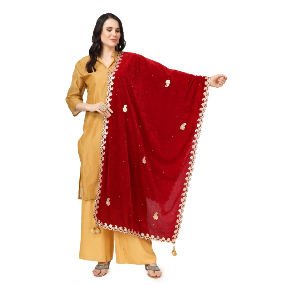 53510296933_7cc1533c2e_o_d-1000x1000-1.webp Maroon Velvet Gotta Patti Dupatta for Women