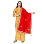 Red Velvet Gotta Patti Dupatta for Women