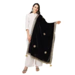 Black Velvet Gotta Patti Dupatta for Women