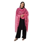Generic Women's Cotton Embroidered Dupatta (Pink, Length: 2.25 to 2.50 Mtr) - Image 2