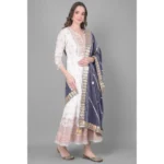 Generic Women's Velvet Gotta Patti Dupatta (Grey, Length: 2.25 to 2.50 Mtr) - Image 3