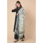 Generic Women's Art Silk Printed Dupatta (Grey, Length: 2.25 to 2.50 Mtr) - Image 4