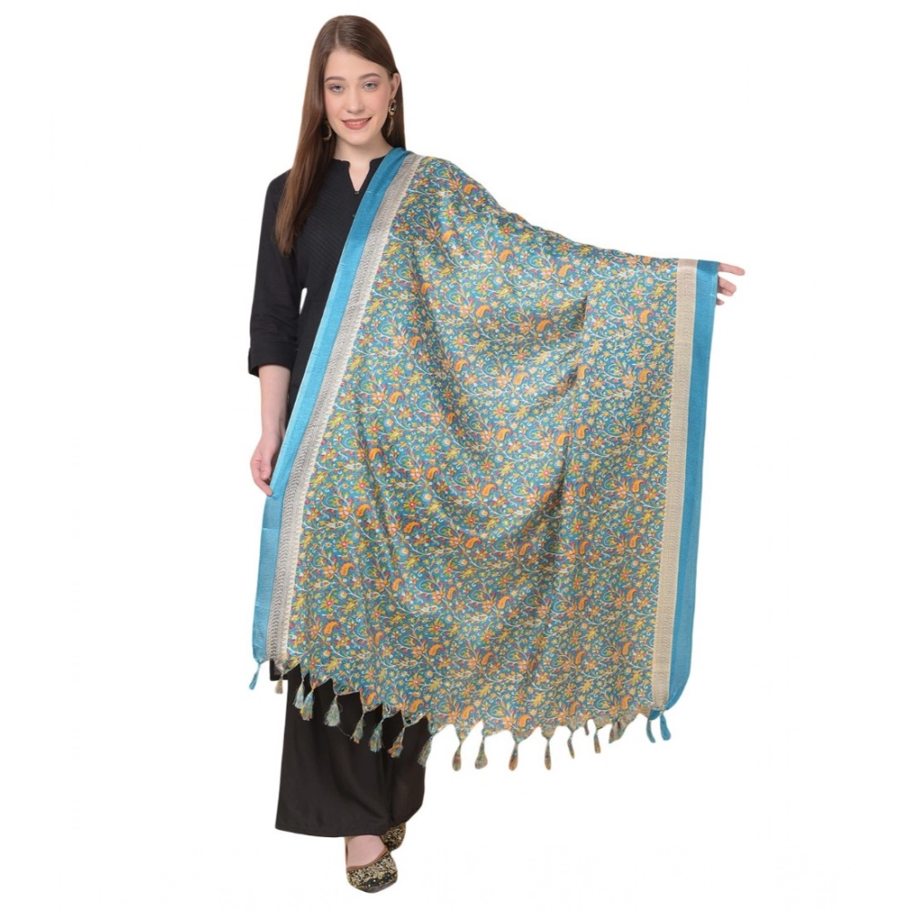 53510307833_fb7be8c696_o_d-1000x1000-1.webp Turquoise Art Silk Printed Dupatta for Women