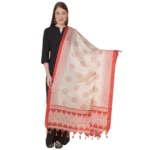 Red Art Silk Printed Dupatta