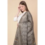 Generic Women's Art Silk Printed Dupatta (Grey, Length: 2.25 to 2.50 Mtr) - Image 2