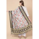 Generic Women's Art Silk Printed Dupatta (Black, Length: 2.25 to 2.50 Mtr) - Image 5