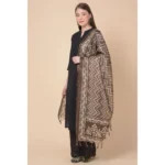 Generic Women's Art Silk Printed Dupatta (Brown, Length: 2.25 to 2.50 Mtr) - Image 2