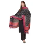 Black Art Silk Printed Dupatta for Women