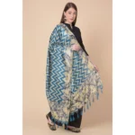 Generic Women's Art Silk Printed Dupatta (Blue, Length: 2.25 to 2.50 Mtr) - Image 4