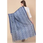Generic Women's Art Silk Printed Dupatta (Blue, Length: 2.25 to 2.50 Mtr) - Image 5